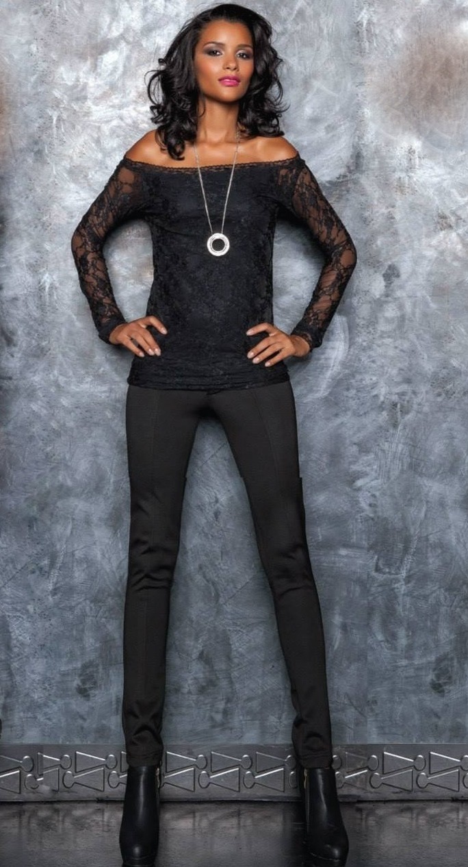 Legínové kalhoty P08 42 černá
