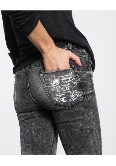 Šedé jeans W16IA08 S šedá