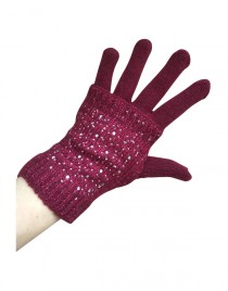 Claret gloves with stones