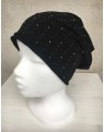 Black winter cap with glitters