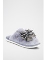 Grey Slippers Bow
